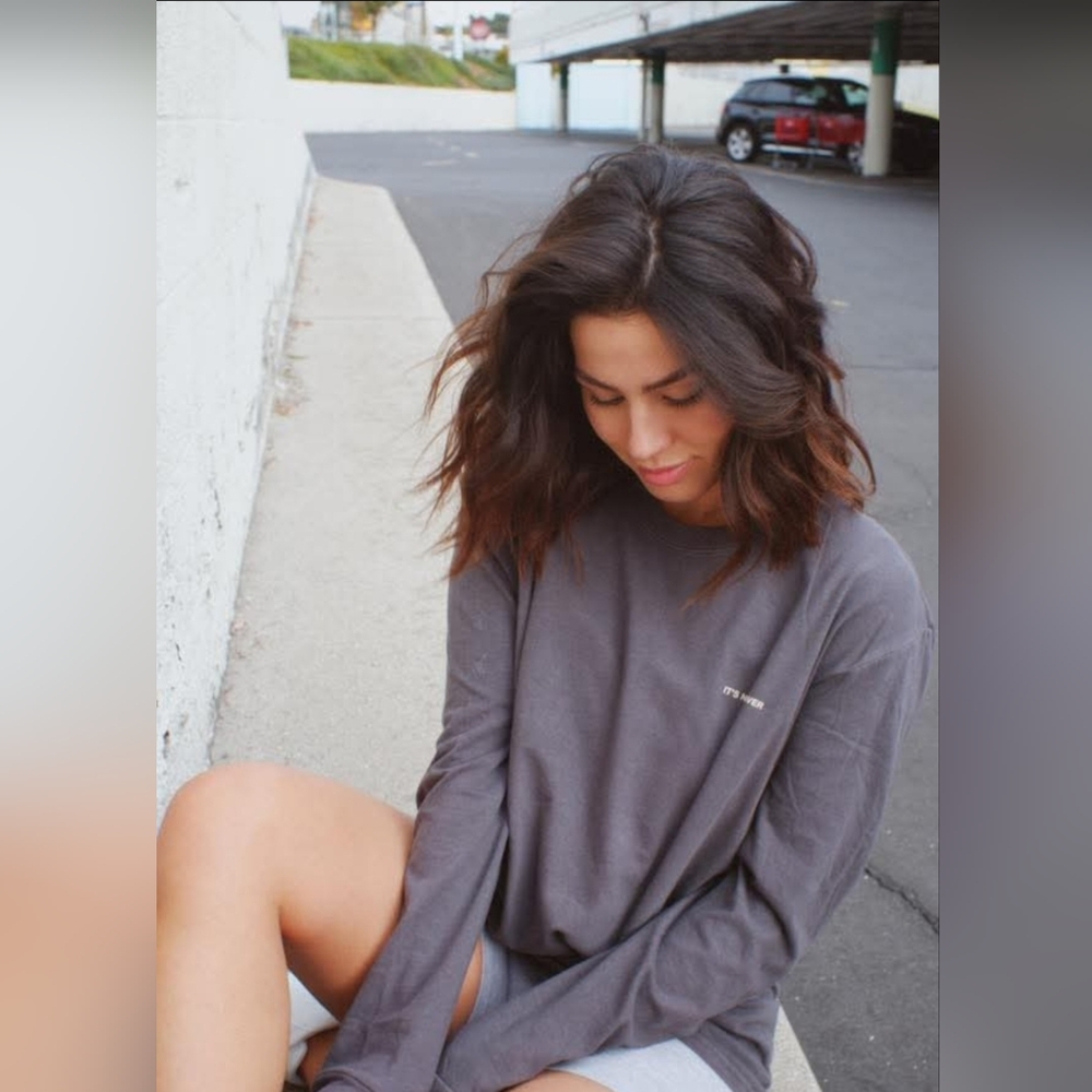 Megan Batoon Gray 'Keep Going' Long Sleeve Shirt - Picture 2 of 6